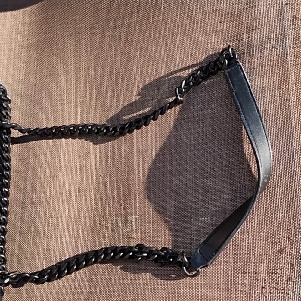 Aldo  Black & Heavy Metal Chain Bag - Picture 3 of 16